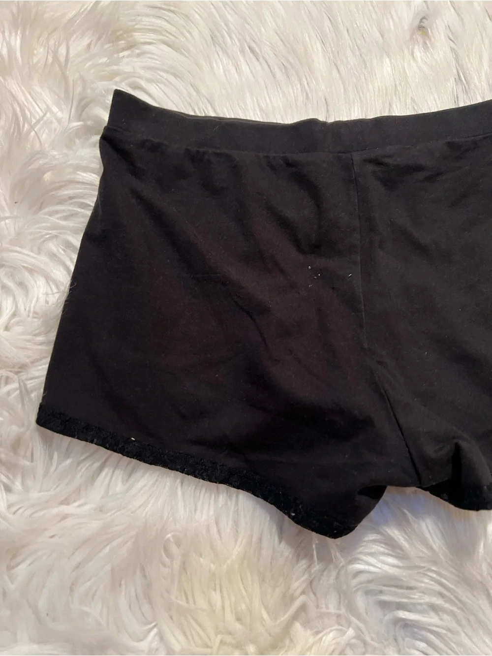 Victoria's Secret Womens Size Small Pajama Shorts Sweatshorts Black Crochet Lace